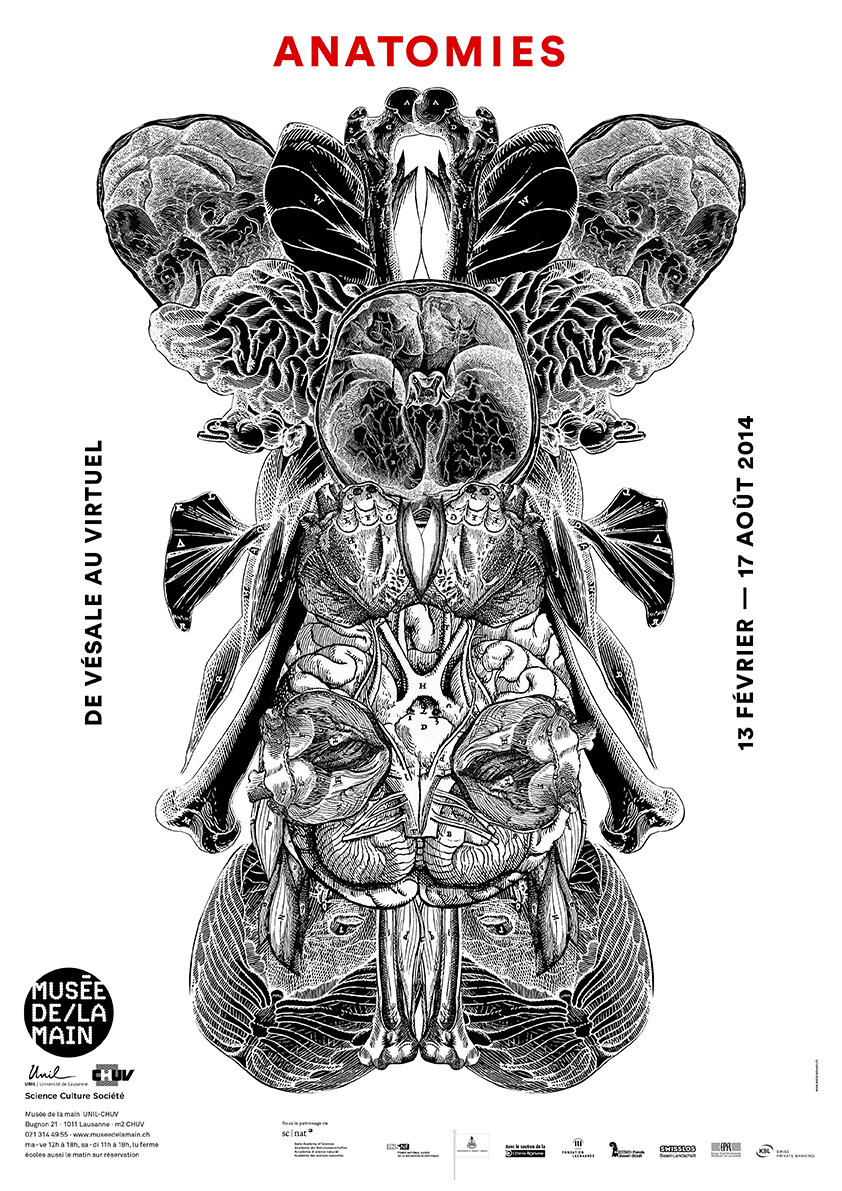 Affiche de l'exposition Anatomies. © www.atelierpoisson.ch